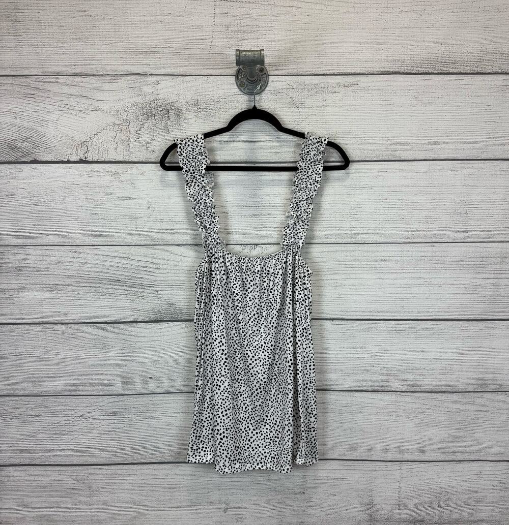 Haptics Plus Size White & Black Speckled Sleeveless Top Size 3X